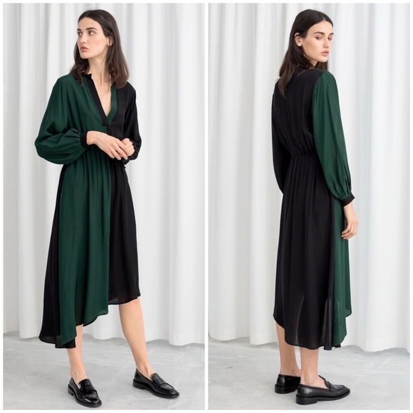 & OTHER STORIES Color Block Midi Dress - Picture 1 of 5
